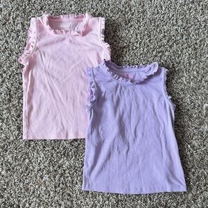 Crewcuts Pink and Lavender Ruffle-Trim Tank Top bundle (size XS, 4-5yrs)